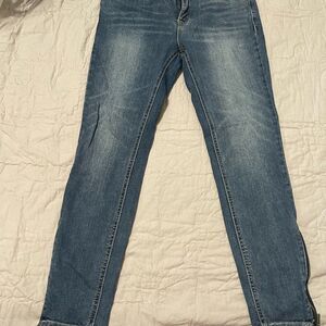 Free People High Waist Skinny Jeans Side Zip Ankle
